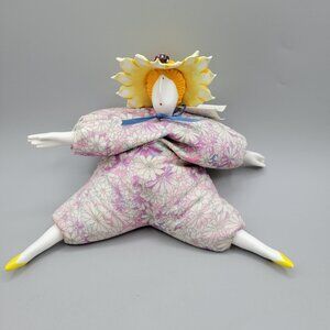 SERGE Poupee Millet Original Doll Floral Body Yellow Sunflower Hat Ladybug